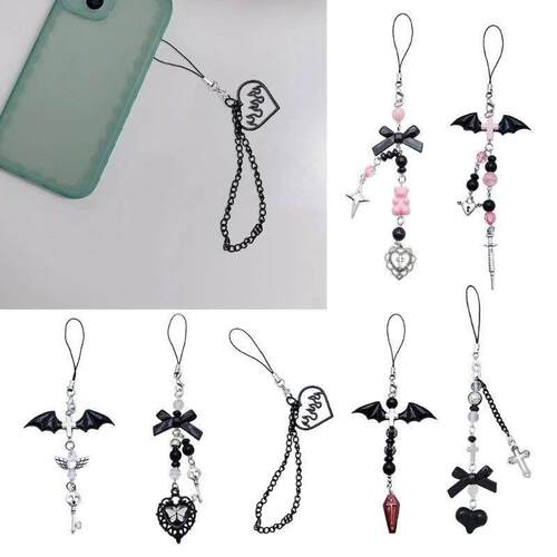 Phone Charm Strap Keychain Kawaii-Cute Crystal Jellyfish Pen