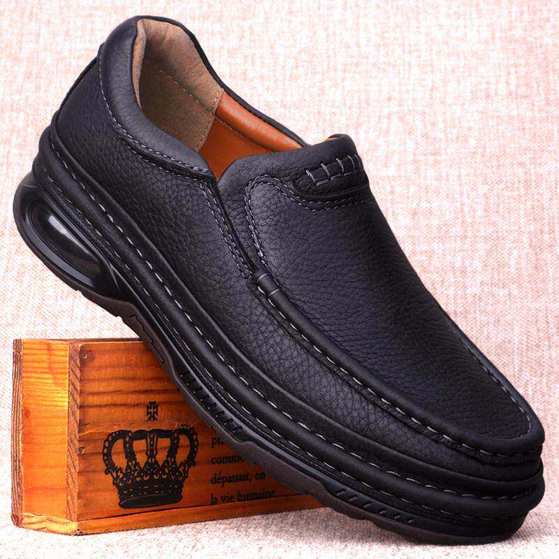 意大利设计风『DMXUXM』!高端大气!头层牛皮轻便一脚蹬厚底皮鞋男