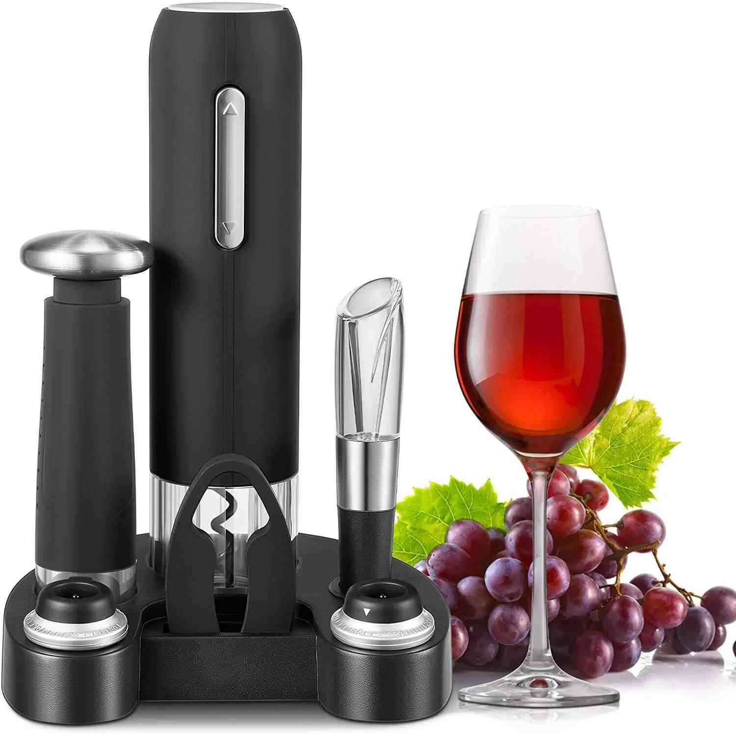 出口德国电动红酒啤酒开 瓶器家用真空保鲜塞倒醒酒器套装