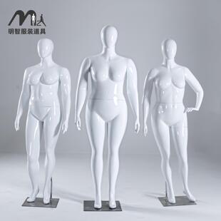 大码模特道具女装展示架假人体模特儿人台人偶欧美女胖模特假人