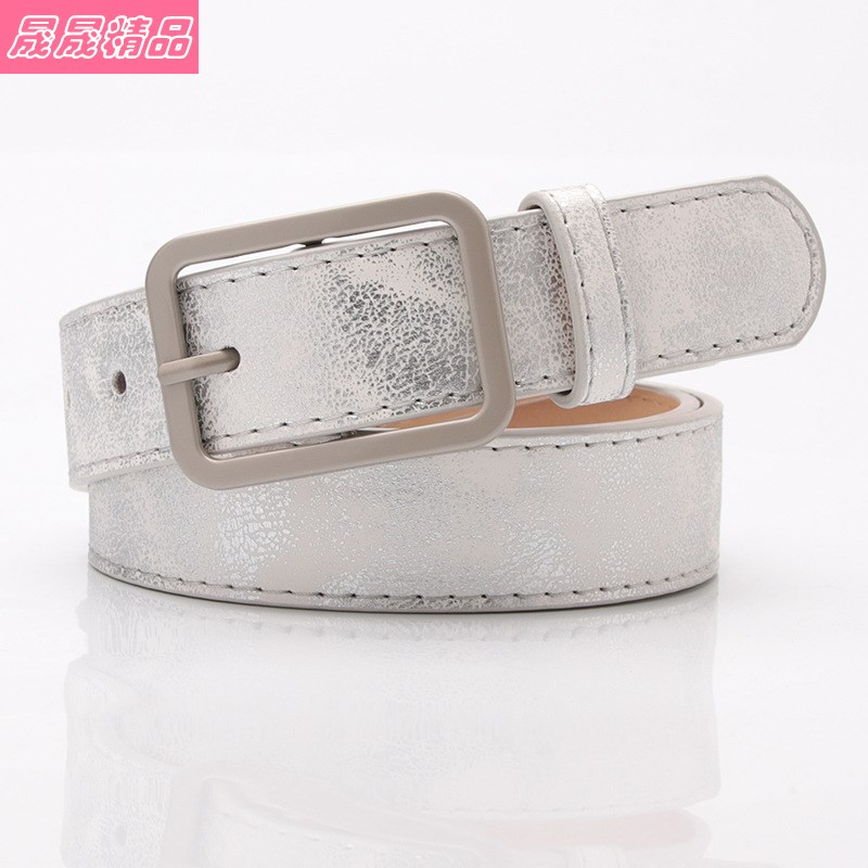 fashion Women's Casual waistband belt pin buckle pants b-封面