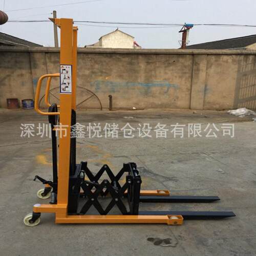 前移式手动堆车伸缩式液压升车货叉折叠式电动堆车手动叉车