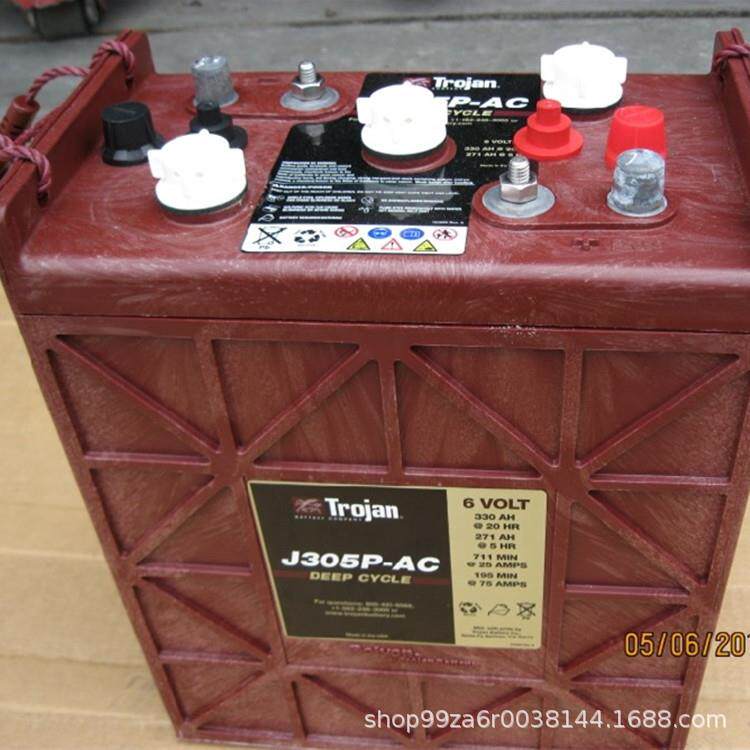 Trojan邱健蓄电池L16G-AC 6V390AH曲臂车升降平台电动机械电池