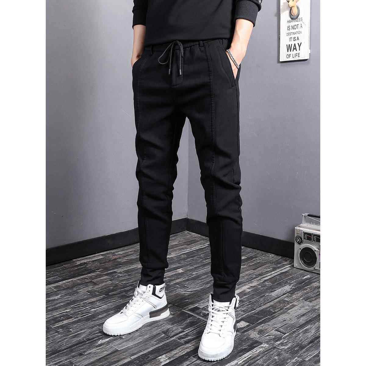 国际高端2025春季新款休闲 裤男韩版潮流修身小脚束脚男士运动裤