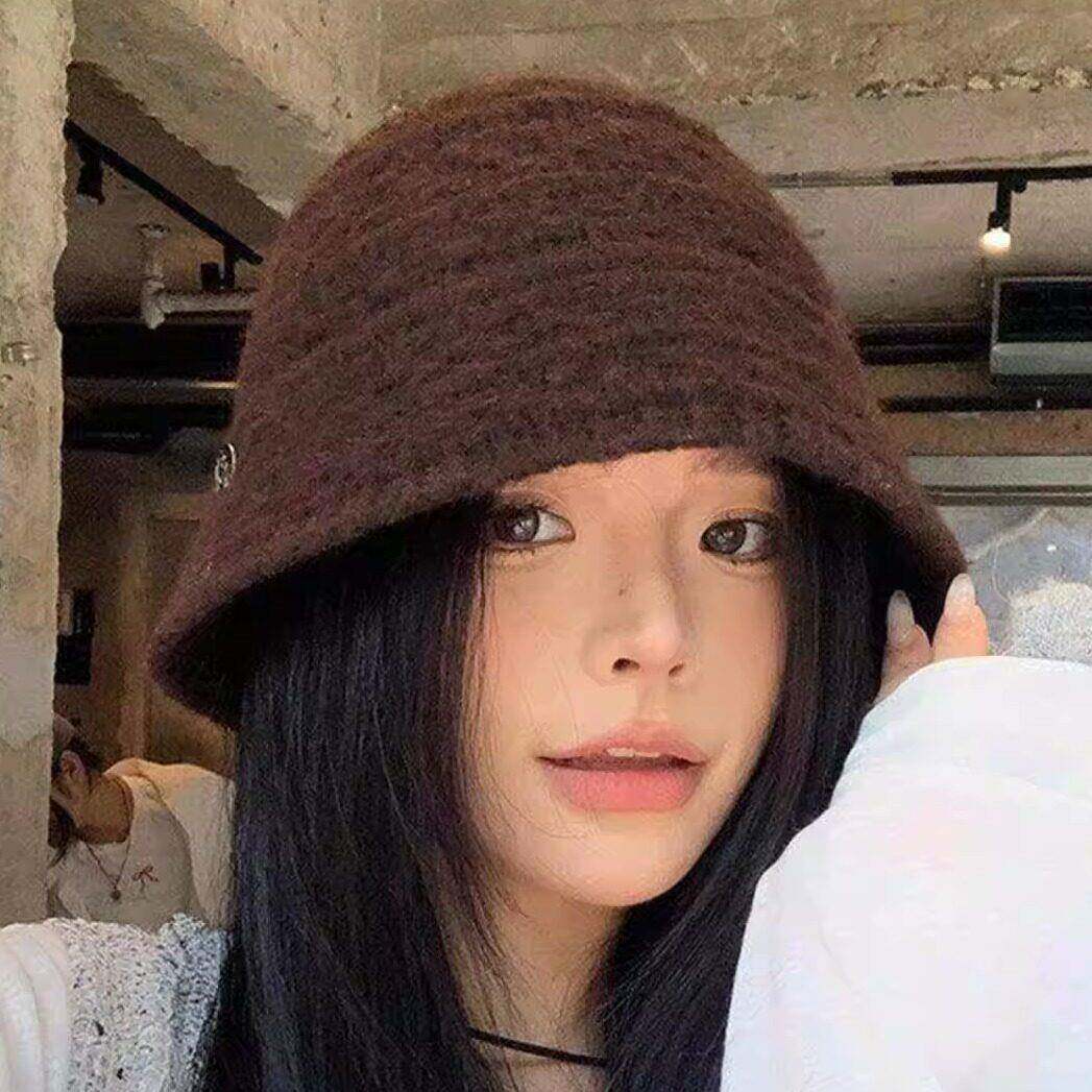 新款强推!韩系百搭渔夫帽女秋冬保暖后开叉设计显脸小针织毛线帽