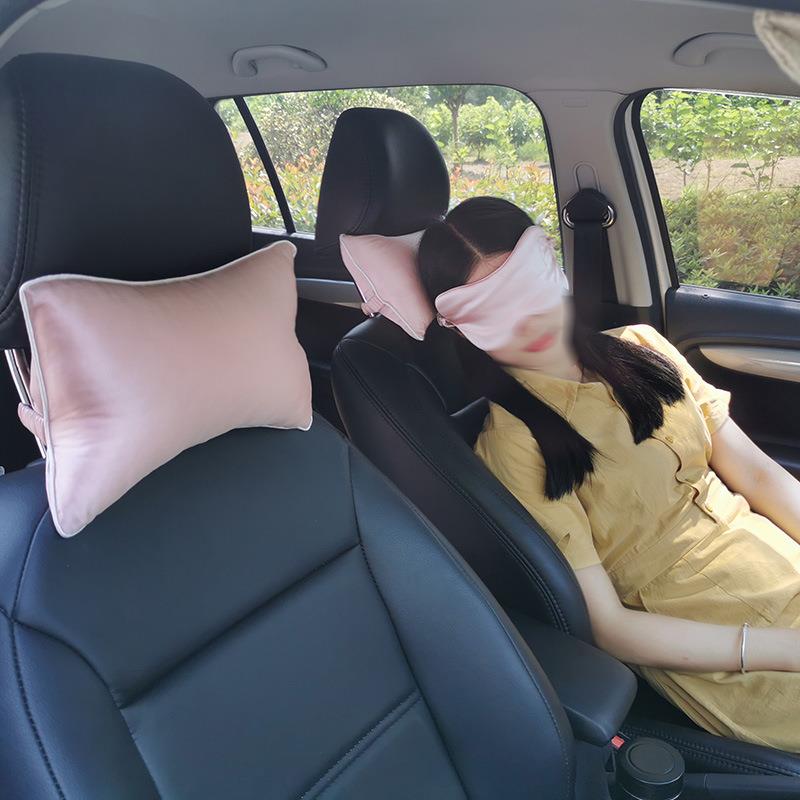 真丝汽车头枕车用轻奢新款靠枕座椅枕头车载车内护颈枕飞机枕脖枕
