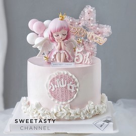 网红蜜雪儿公主蛋糕装饰摆件，仙女宝贝可爱女孩天使生日烘焙插件