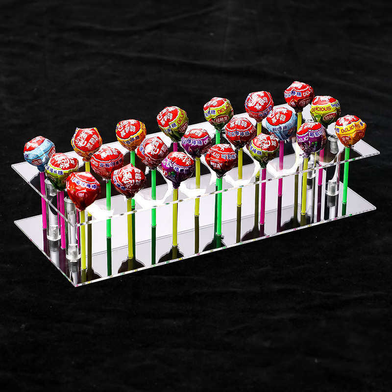 35孔亚克力透明棒棒糖架 便利店超市棒棒糖展示架 Lollipop stand