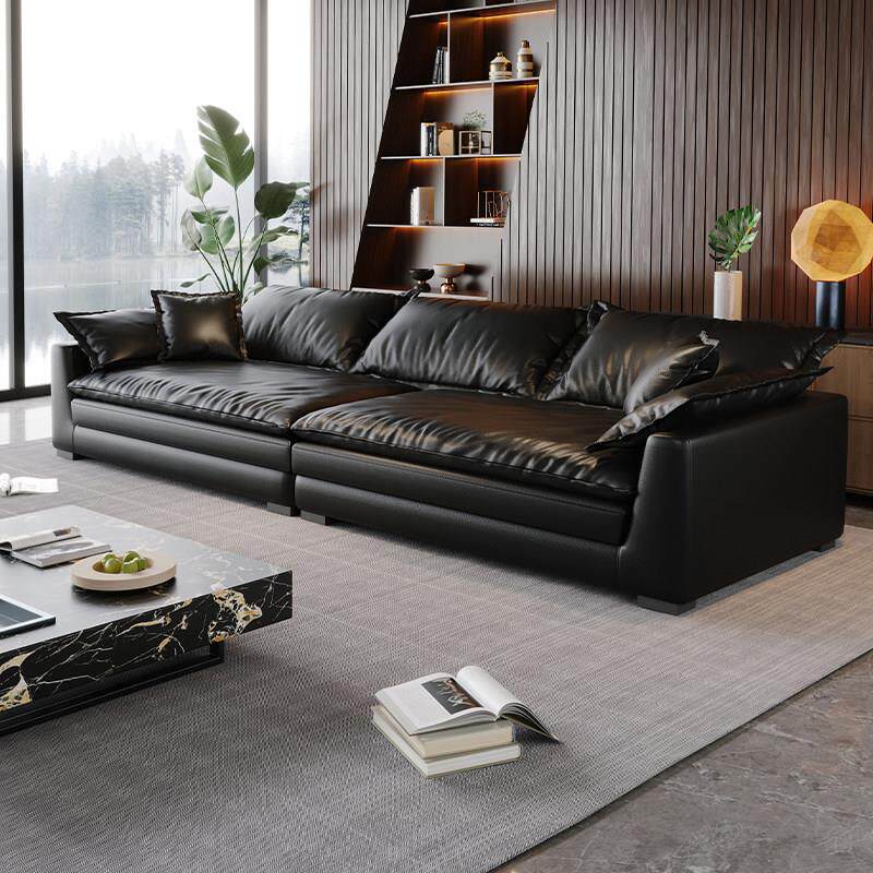 政府补贴意式极简真皮超宽大坐深客厅帆船沙发直排懒人巨无霸沙发