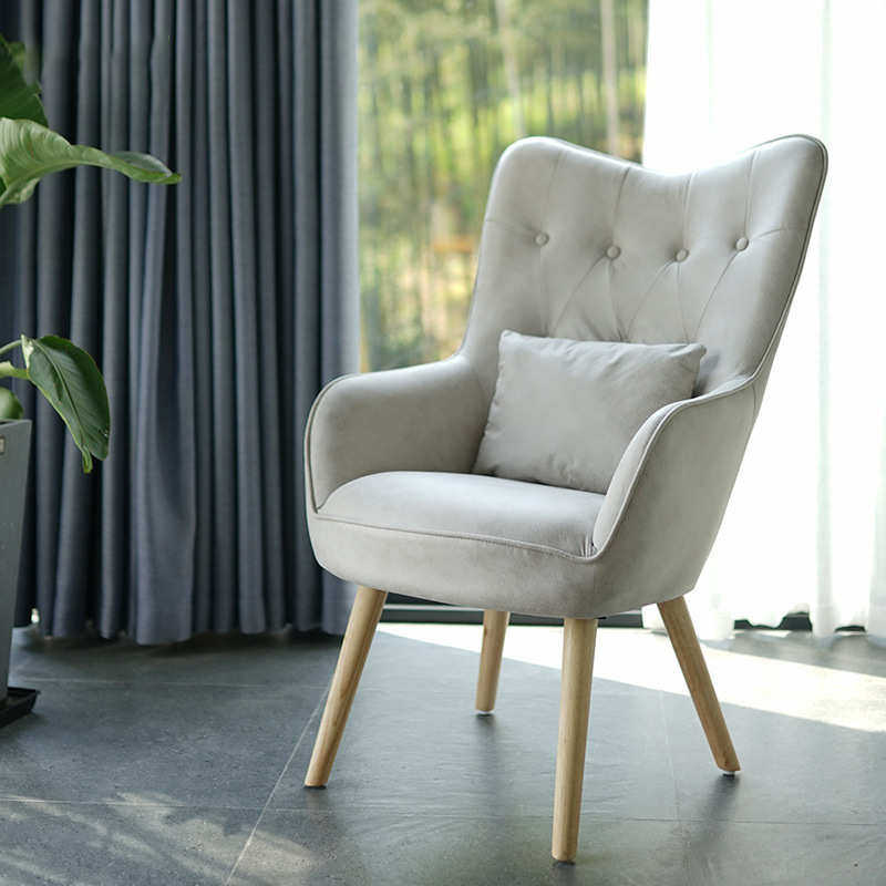 北欧风小户型客厅午休绒布单人椅高回弹海绵靠垫休闲沙发椅电脑椅,住宅家具,功能沙发,淘宝优惠券,粉丝福利购,淘宝优惠卷