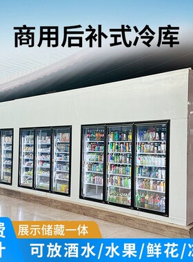 后补式冷库全套设备冷藏水果保鲜柜风幕柜步入式玻璃门冷库