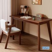 书桌学腿生家学习写字桌卧室初中生用简654易公实木长方形办电脑