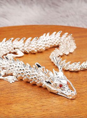 创意合金铸造3D关节可活动银龙家居桌面装饰高级五爪龙摆件