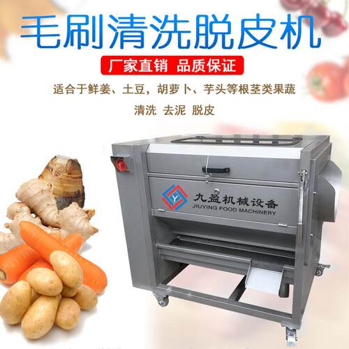 JYTP-80商用洗姜机毛刷式土豆芋头清洗去皮机洗萝卜机