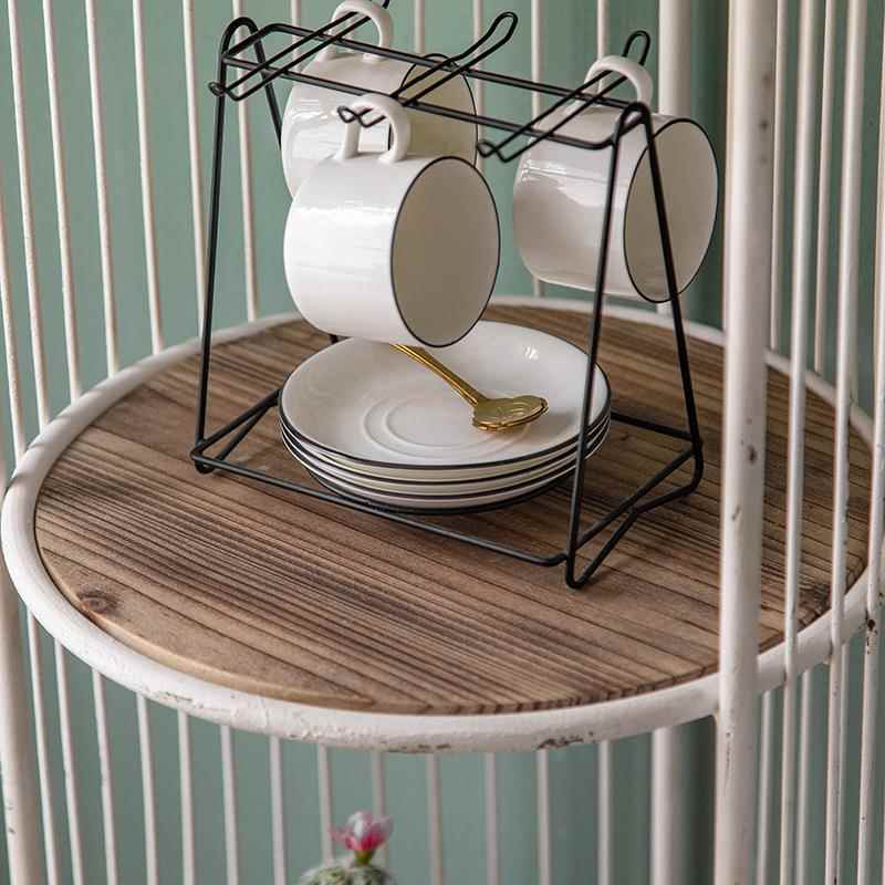 法铁艺复古多层橱展示架落地室内带式抽层架置物屉架子窗客厅商场