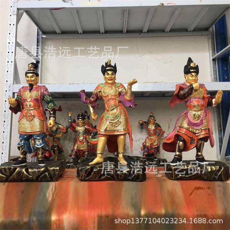 纯铜姜太公雕塑 铜彩绘山神像八仙雕像保家 铜北极四圣 龟蛇二将
