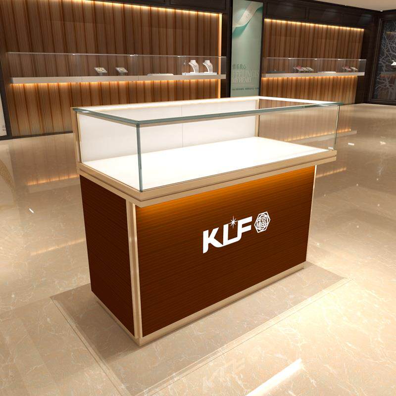 黄金展示柜钢化玻璃柜台首饰饰品陈列展示柜商场精品展示柜台