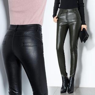 1100瘦绵皮铅笔长裤 女海秋显爆款 全皮羊休闲 宁加绒真皮皮裤 冬新款