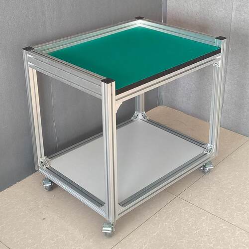 铝合金型材防静电工作台维修间操作带轮可移动实验检桌不锈钢推车