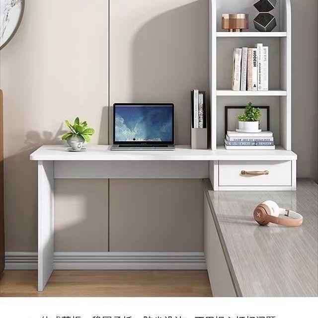 飘窗阳台书桌书柜转角书架一体初中生高中生学习桌写字台电脑桌子