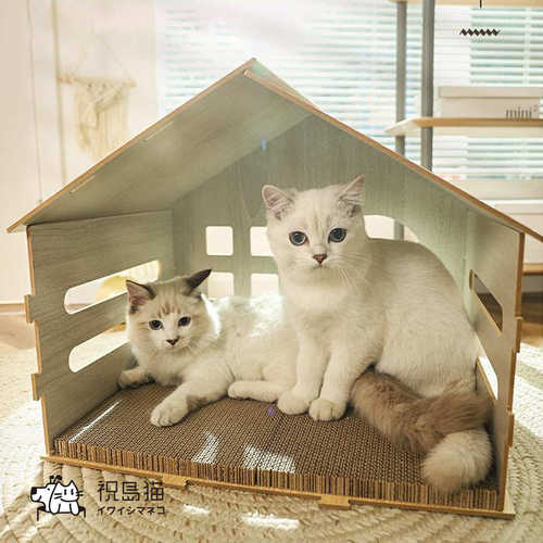 夏季降温防水猫封闭式猫猫窝抓窝猫咪猫房子板别墅猫通用窝屋四季
