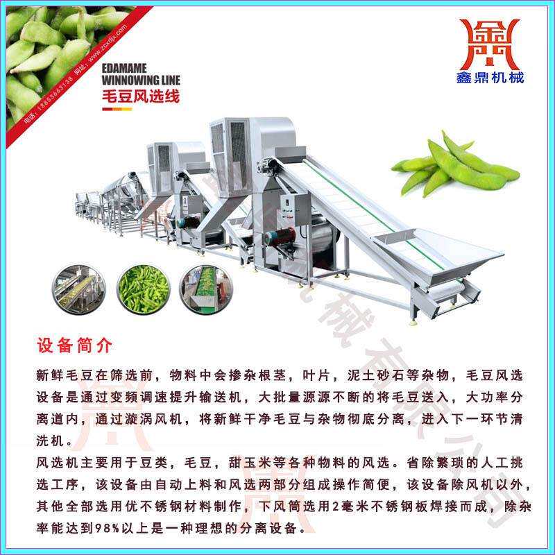 全自动毛豆滚筒清洗机高压喷淋清洗去毛干净毛豆加工成套设备