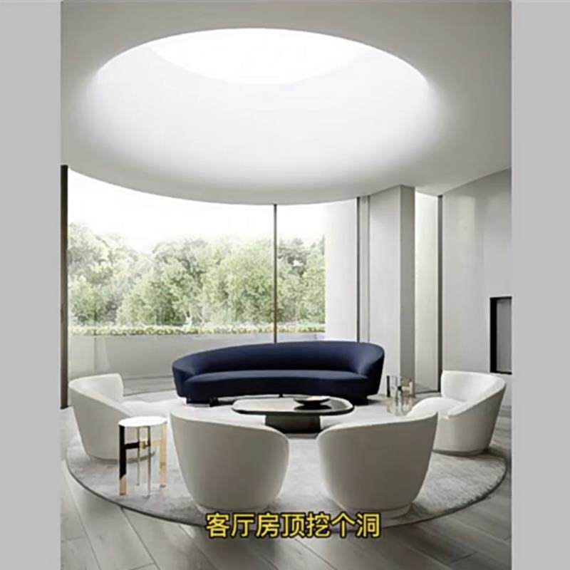 港英建科 GRG石膏定制天花造型灯圈圆弧悬吊式天花板弧形线 线条