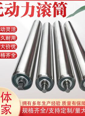 不锈钢托辊无动力托辊滚筒滚轴25mm38/50/60/76/89链轮传送带辊筒