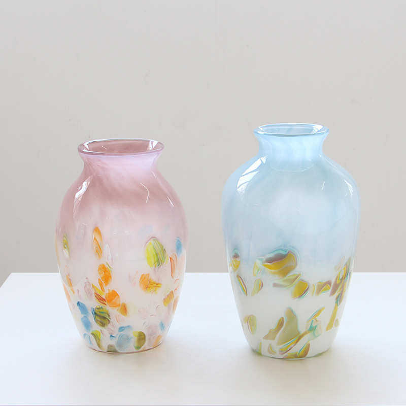 玄关法式摆件艺术器玻璃彩色波花瓶古风高级客厅琉璃渐变花感点中,家居饰品,花瓶,淘宝优惠券,粉丝福利购,淘宝优惠卷