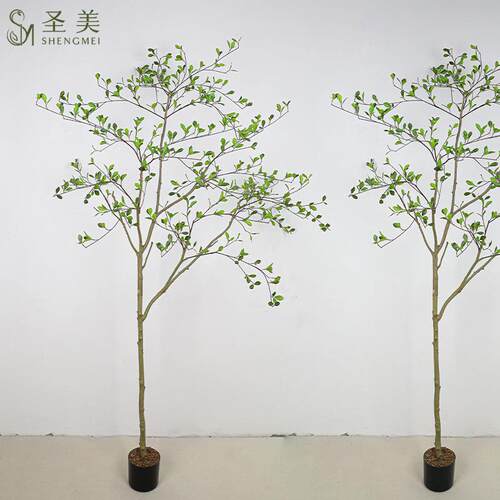 高端仿真绿植千层浪树蓝花楹室内客厅装饰大型热带仿生植物摆件