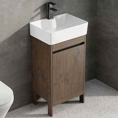 落地式洗脸盆柜组合陶瓷一体洗漱台池卫生间浴室小尺寸洗手盆简易