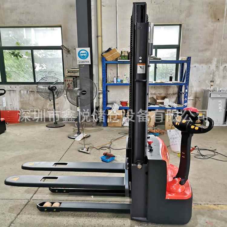 合力1.5吨全电动堆高车步行式托盘堆垛车电动叉车液压升高车
