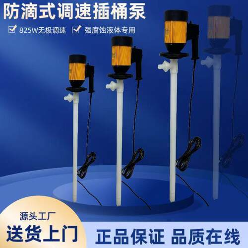 油桶泵HD-PVDF耐强腐蚀化工插桶泵800W220抽水泵耐腐蚀化工泵