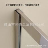 璃家厂直销304不锈钢淋浴门 卫生间钢化玻983一字简易淋浴隔断D5