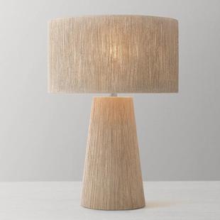 美式 设计师网红创意卧室床头桌面客厅书桌 简约麻绳台灯复古法式