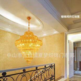 现厅代简约水晶灯餐灯吊灯UNBLED客吊灯欧式 梯创厅意卧室楼过道灯