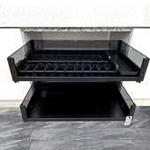 批发厨房拉篮不锈钢阻尼材质抽屉式 双层加粗橱柜碗筷碟架置物收纳