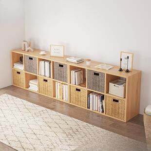 依冰人书架置物架落地木质格子柜儿童玩具收纳柜自由组合书柜隔断