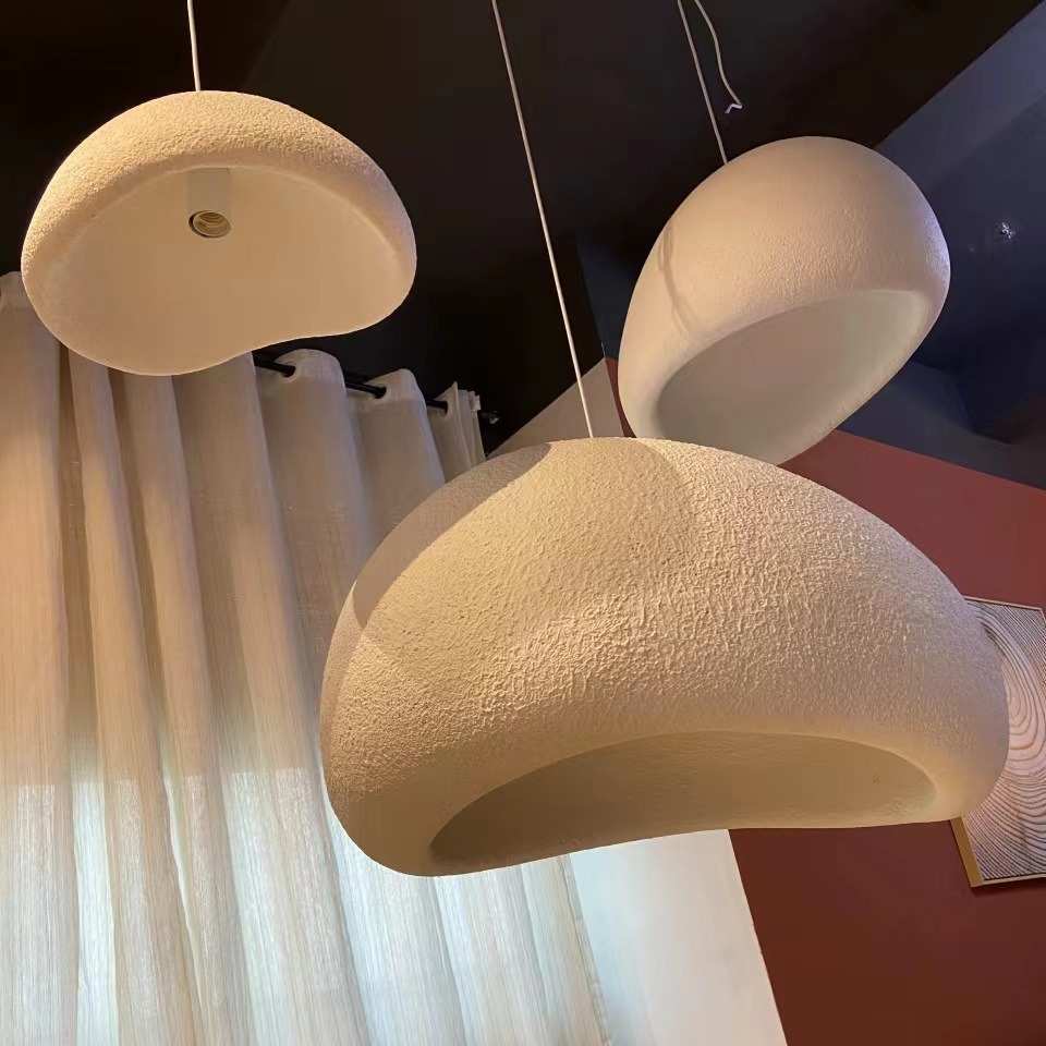 设计师餐厅吊灯北欧树脂半圆客厅书房卧室创意个性日式侘寂风吊灯