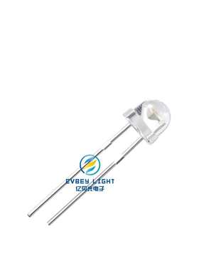 3V黄色草帽LED灯珠5MM高亮柠檬黄发光二极管散光 F5发光二极管