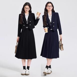 学院风西装外套女短款小个子大学生通勤穿搭答辩面试正装西服套装