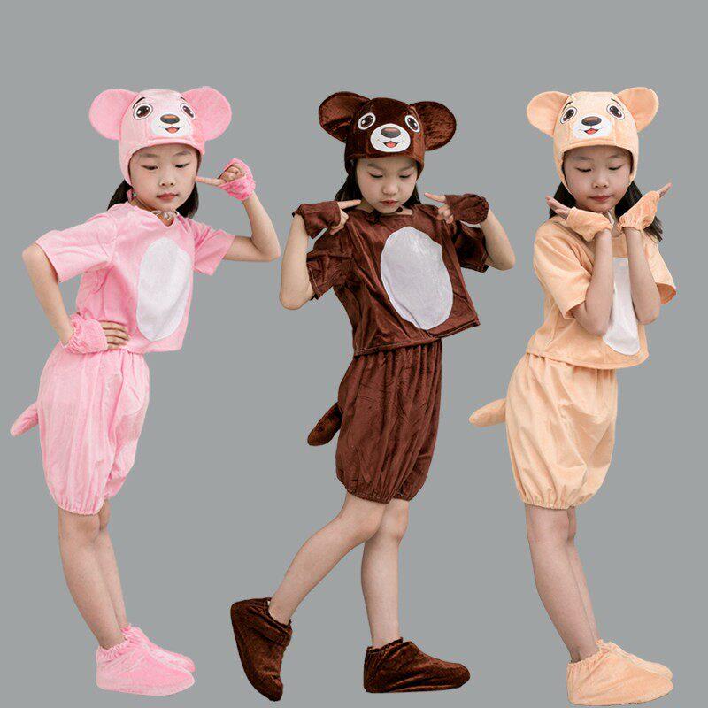 六一儿童节表演服演出服小熊动物服幼儿小学生三祇小熊舞蹈服棕熊