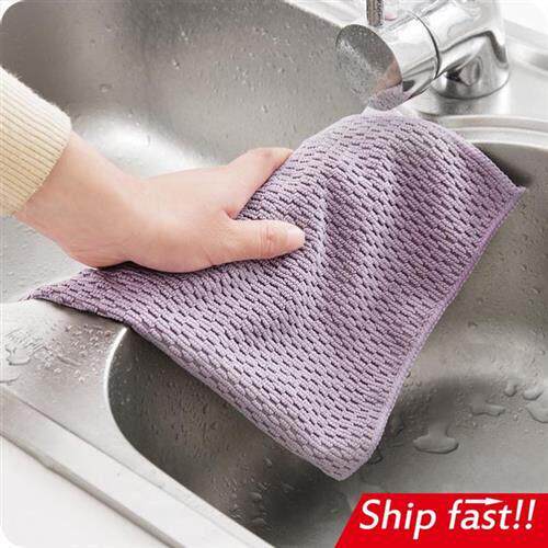 3pcs/set wash towel dish wipe kitchen cleaning cloth cotton