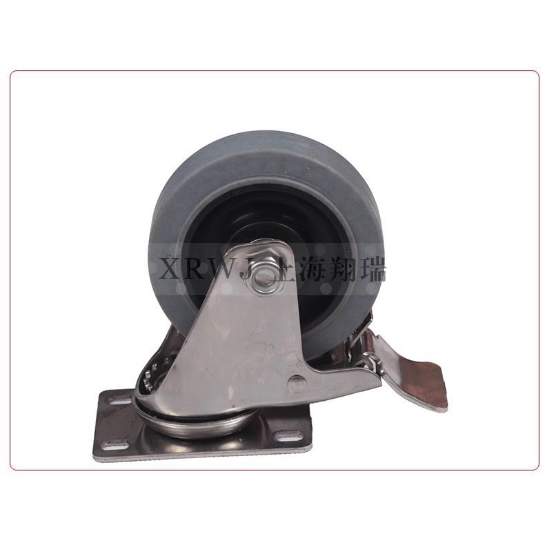 3寸不锈钢/S304防静电轮刹车U轮/导QMY电转向脚轮//推车静音脚S轮