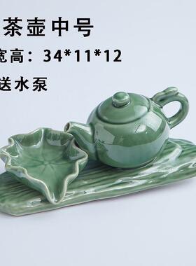 正品陶流喷泉循环水水瓷摆件水景搭鱼缸客厅办公室招财配风水轮加