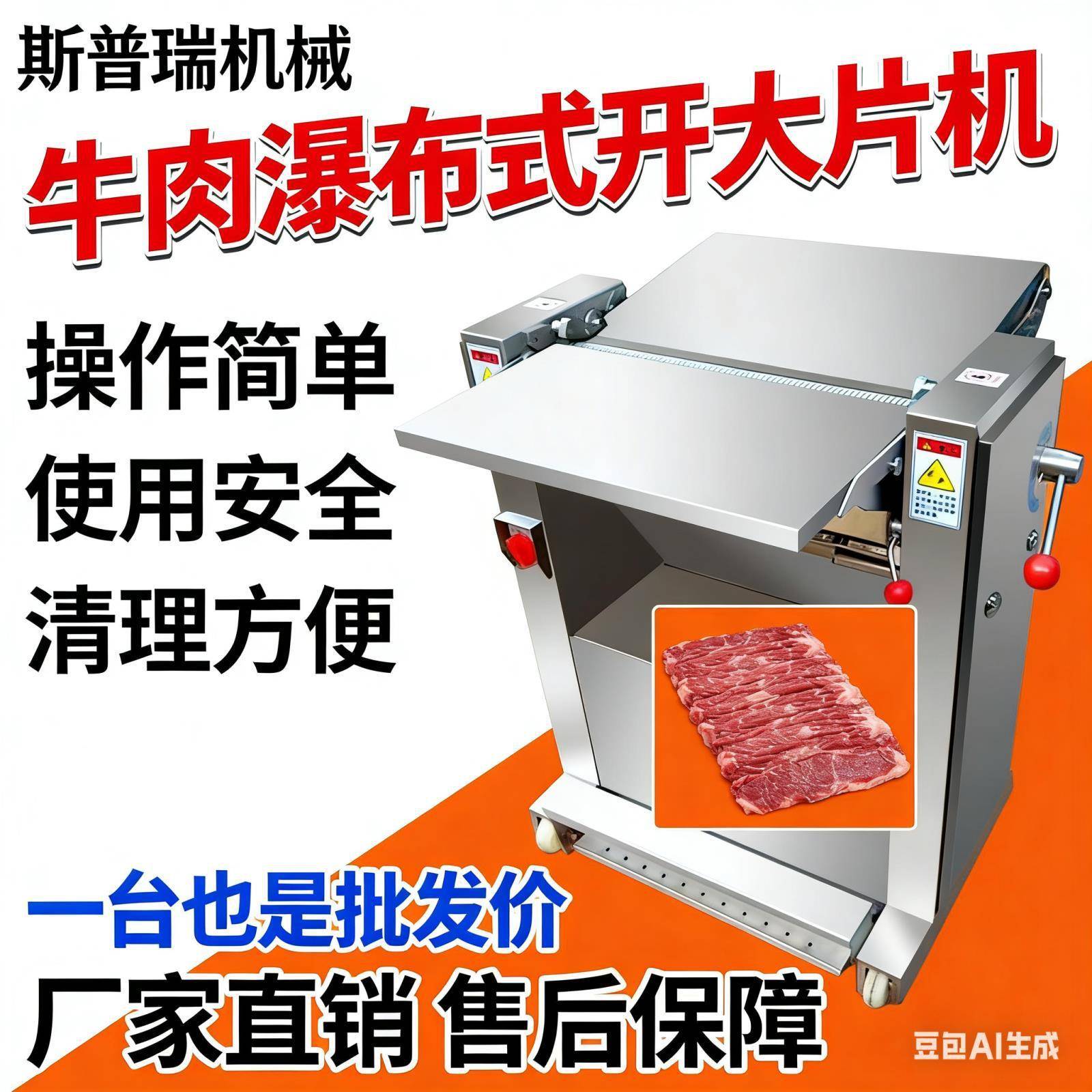肉类304设备猪肉机设备大片商用牛肉开片机不锈钢牛肉切片机