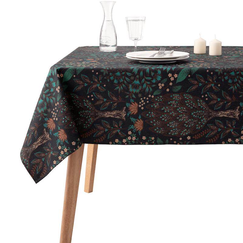 正品GIRO西NES进口班牙轻水奢覆古防防油易打理纯棉墨绿色台桌布