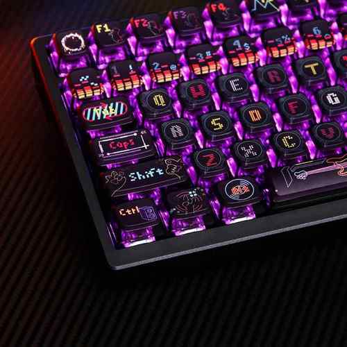 猫舞赫兹键帽赛博朋克机械键盘客制化pbt透明透光美加狮68/87/98