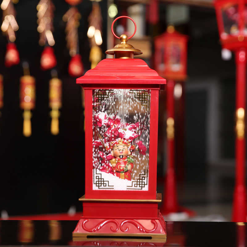 下雪酒店过年财布景道具家居春节神灯飘雪超市装饰品厂家批发新款