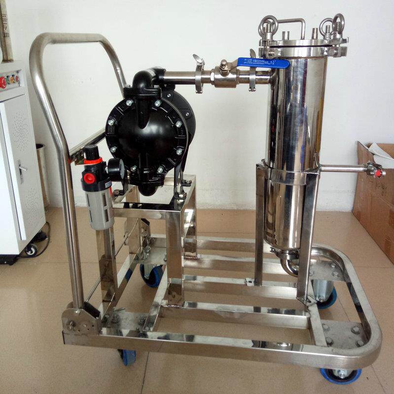 组合式过滤机不锈钢袋式过滤器高粘力胶水手推车移动过滤器